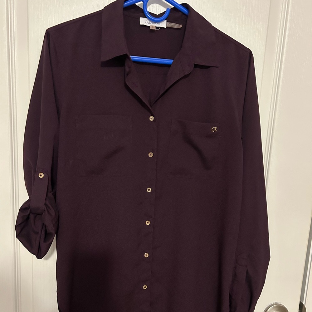 Calvin Klein Men's Deep Purple Button Down Shirt